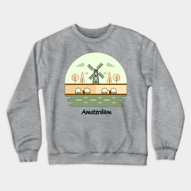 Amsterdam landmark Crewneck Sweatshirt by DunieVu95